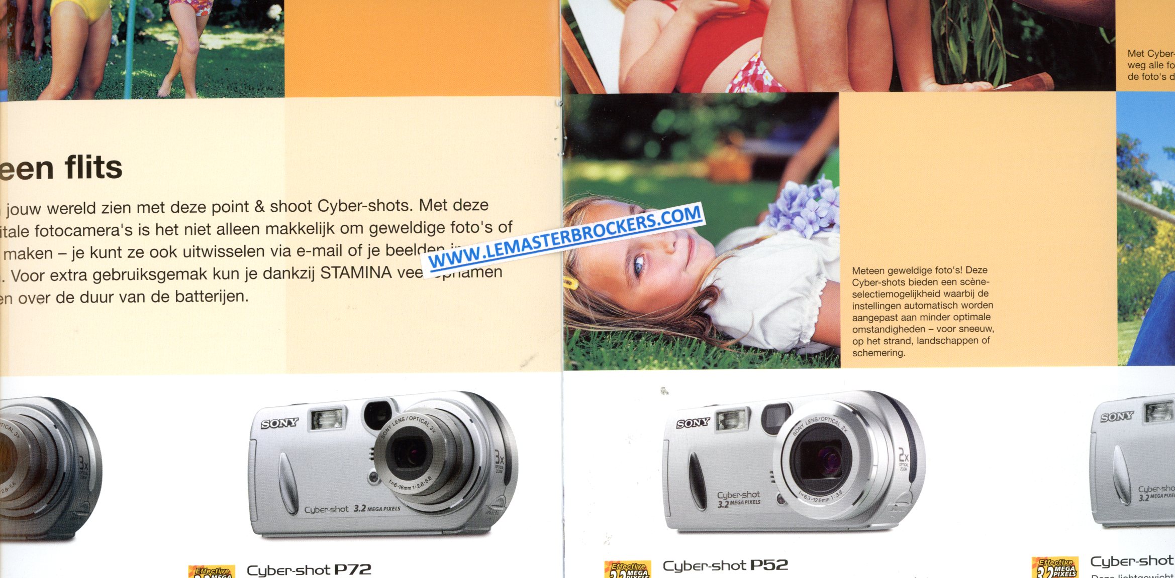 brochure sony cyber-shot u20 p92 p72 p52 p32 p10 p8 f77 v1 f717