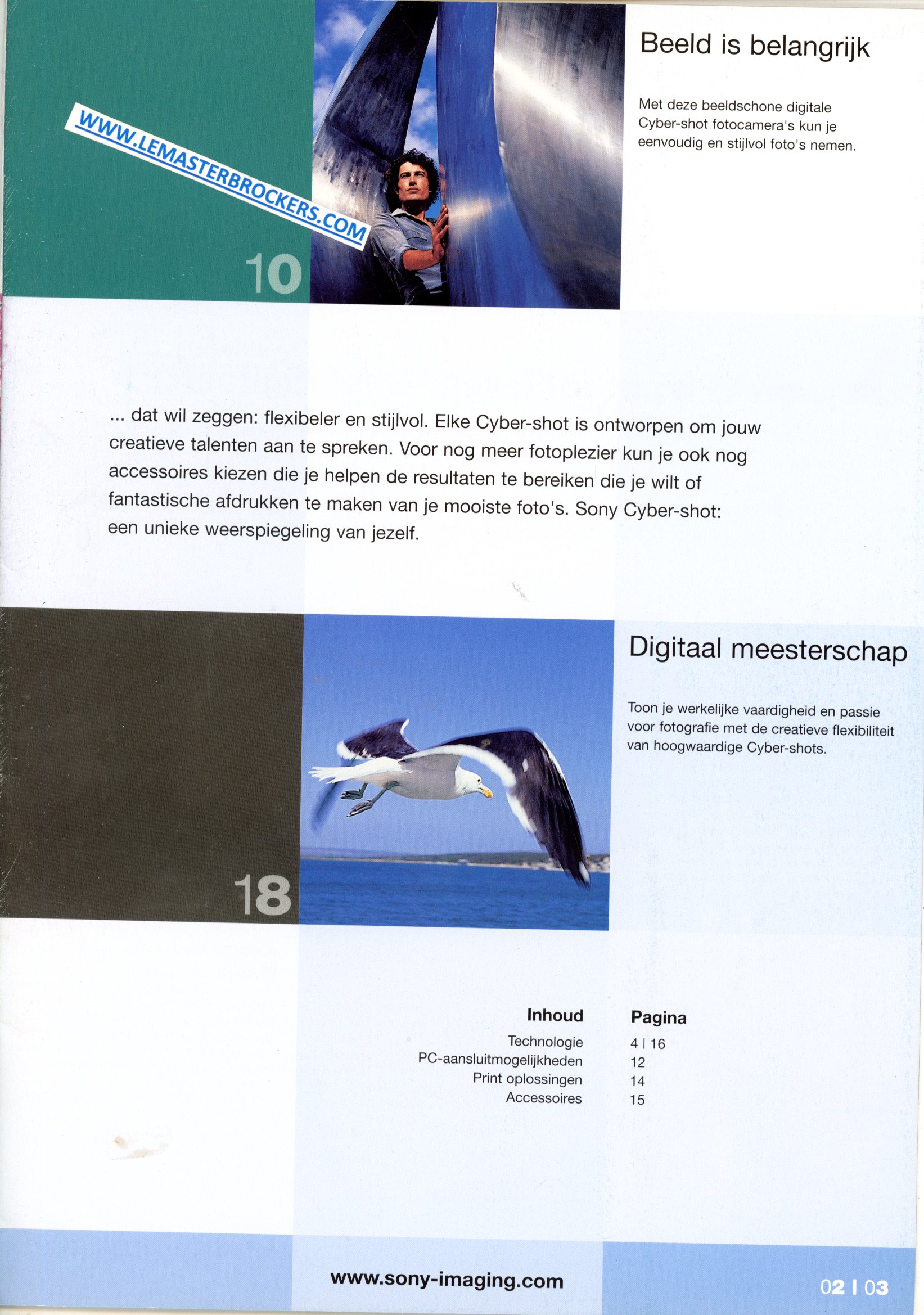 catalogue BROCHURE SONY DIGITAL CYBER-SHOT FOTOCAMERAS