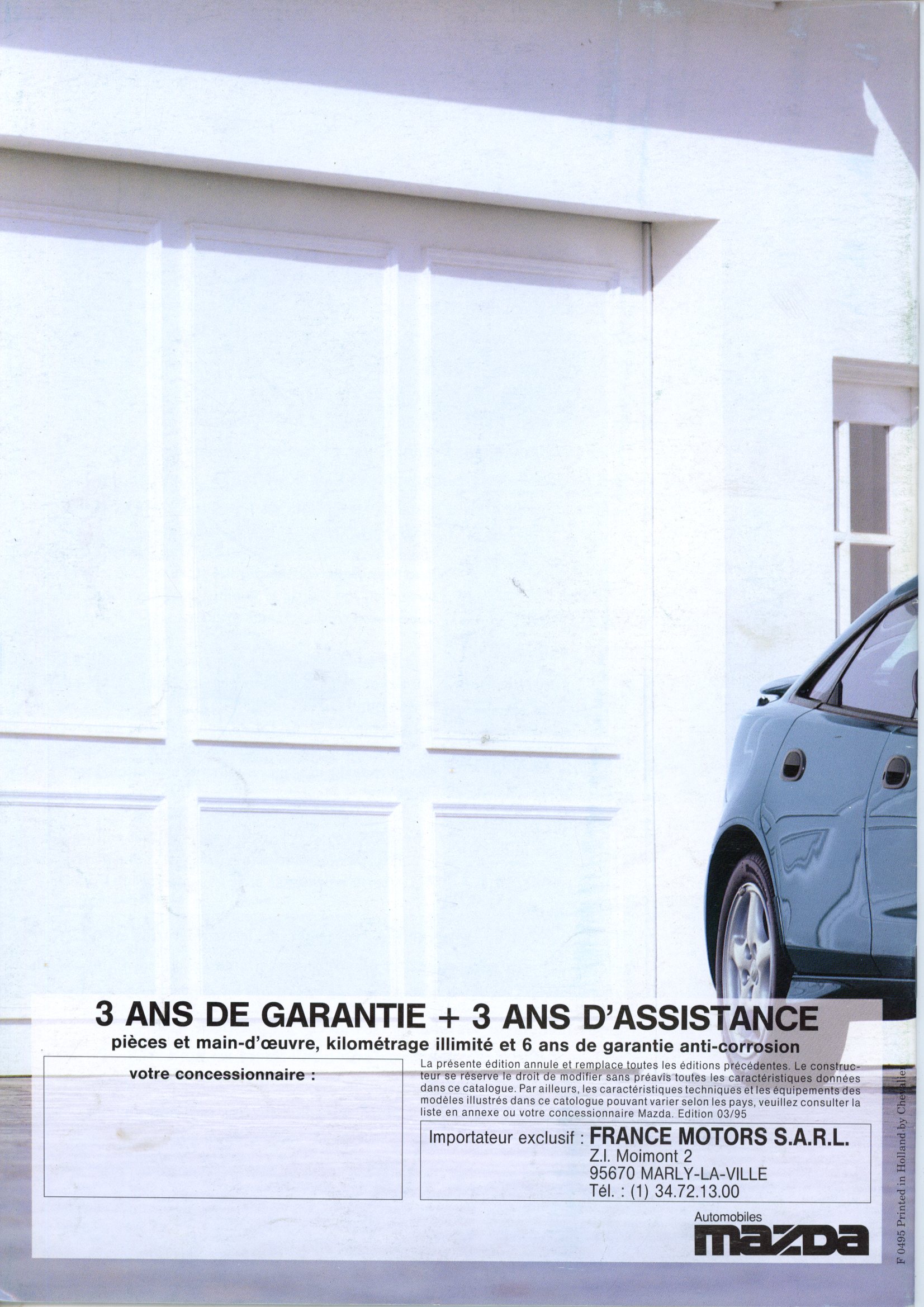 BROCHURE MAZDA 323 V6 DACT 2.0 24S - 1.5 DACT 16S DE 1995