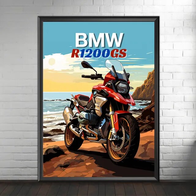 AFFICHE MOTO BMW R1200GS - IMPRESSION SUR TOILE