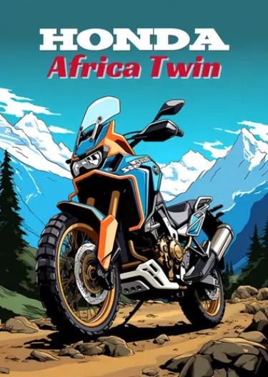MOTO HONDA AFRICA TWIN  - TOILE MOTO DECORATION MURALE VENDU SANS CADRE