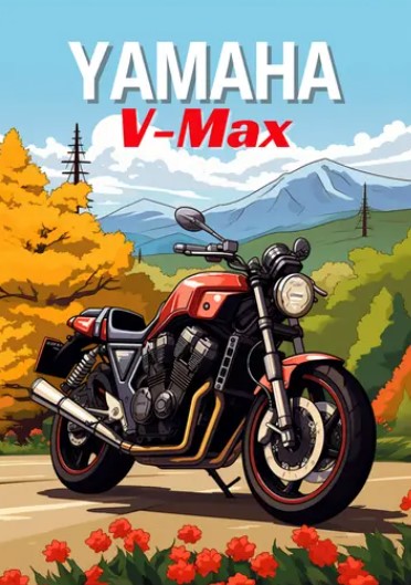 YAMAHA V-MAX - TOILE MOTO 60X80CM DECORATION MURALE VENDU SANS CADRE