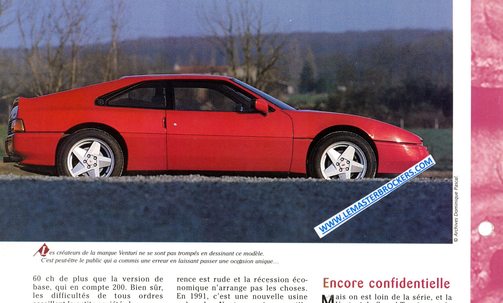 FICHE AUTO VENTURI MVS 1984 HACHETTE EDITIONS