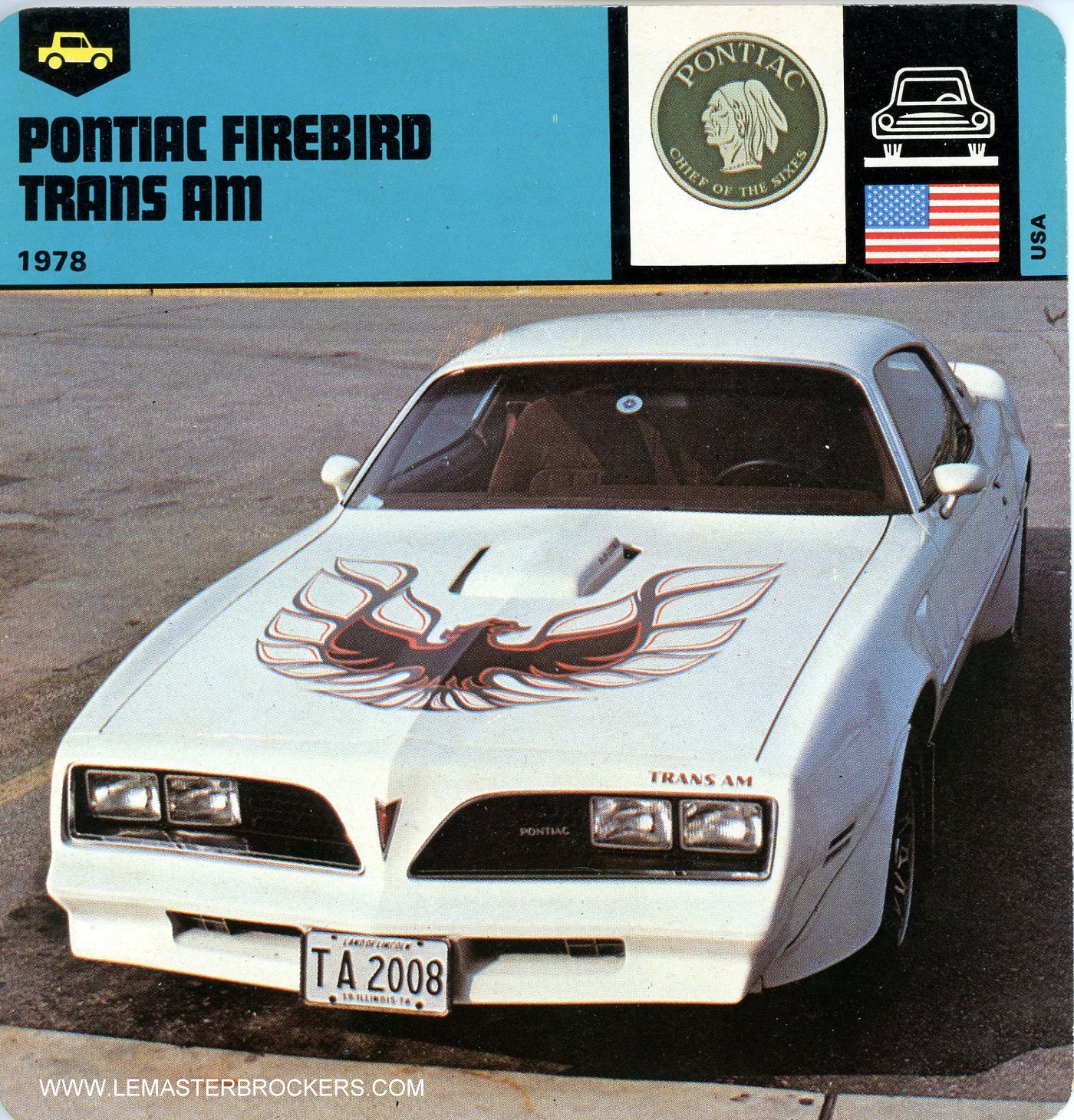 FICHE AUTO PONTIAC FIREBIRD TRANS AM 1978
