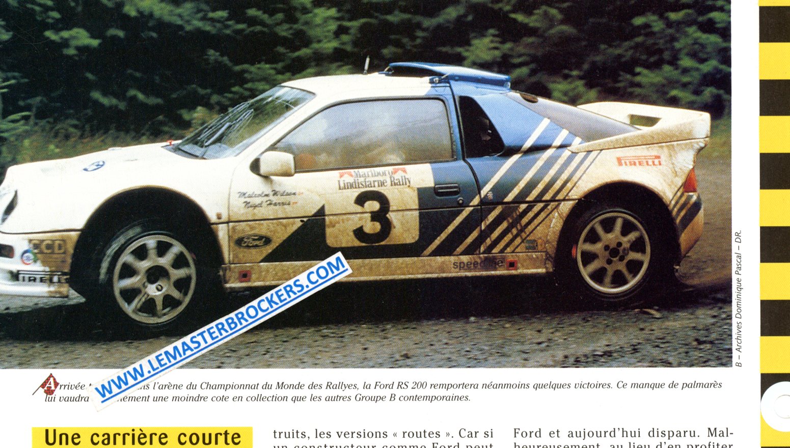 fiche auto ford rs200  - championnat du monde des Rallye