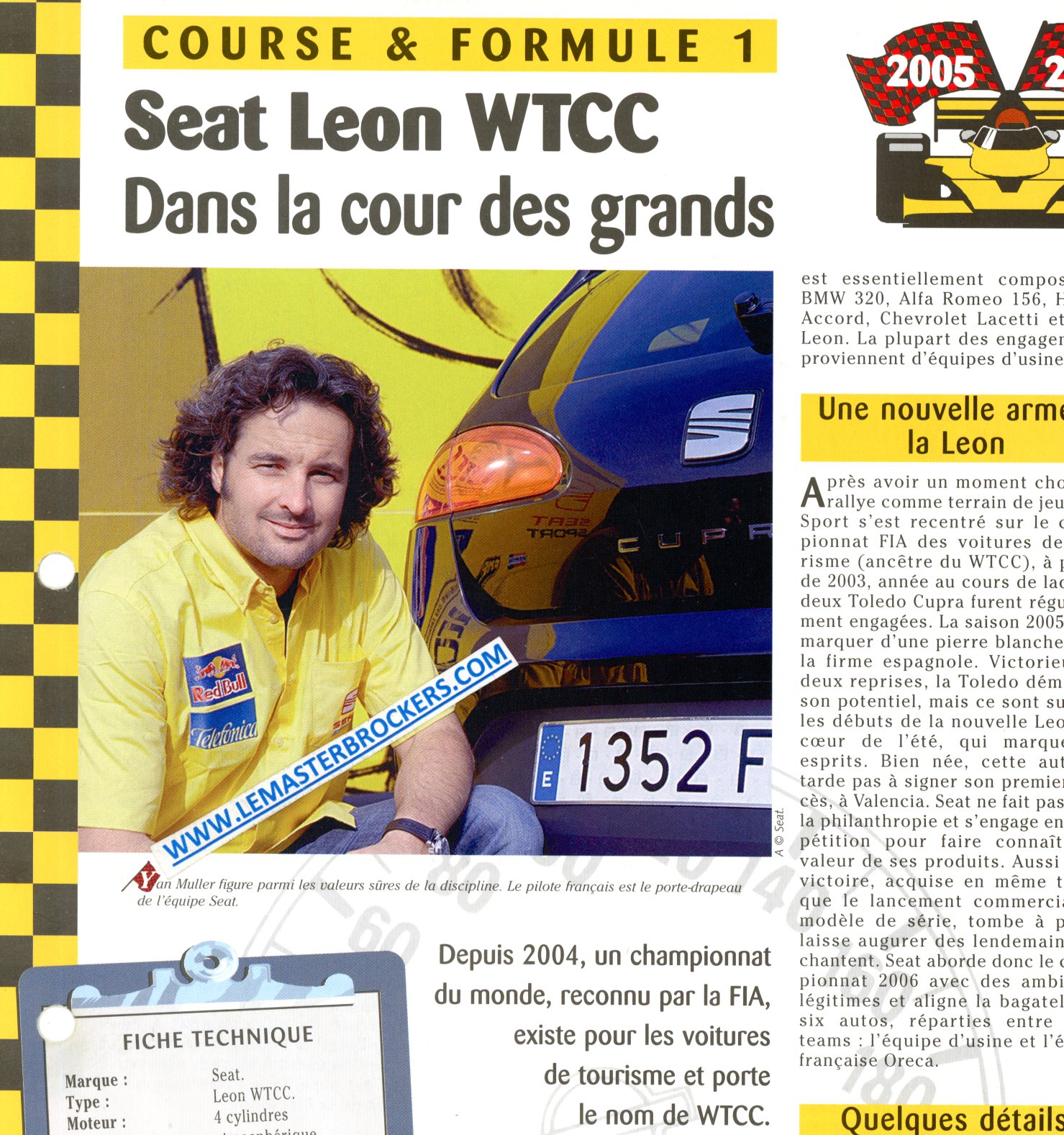 SEAT LEON WTCC 2005-2007 - FICHE COURSE ET FORMULE 1