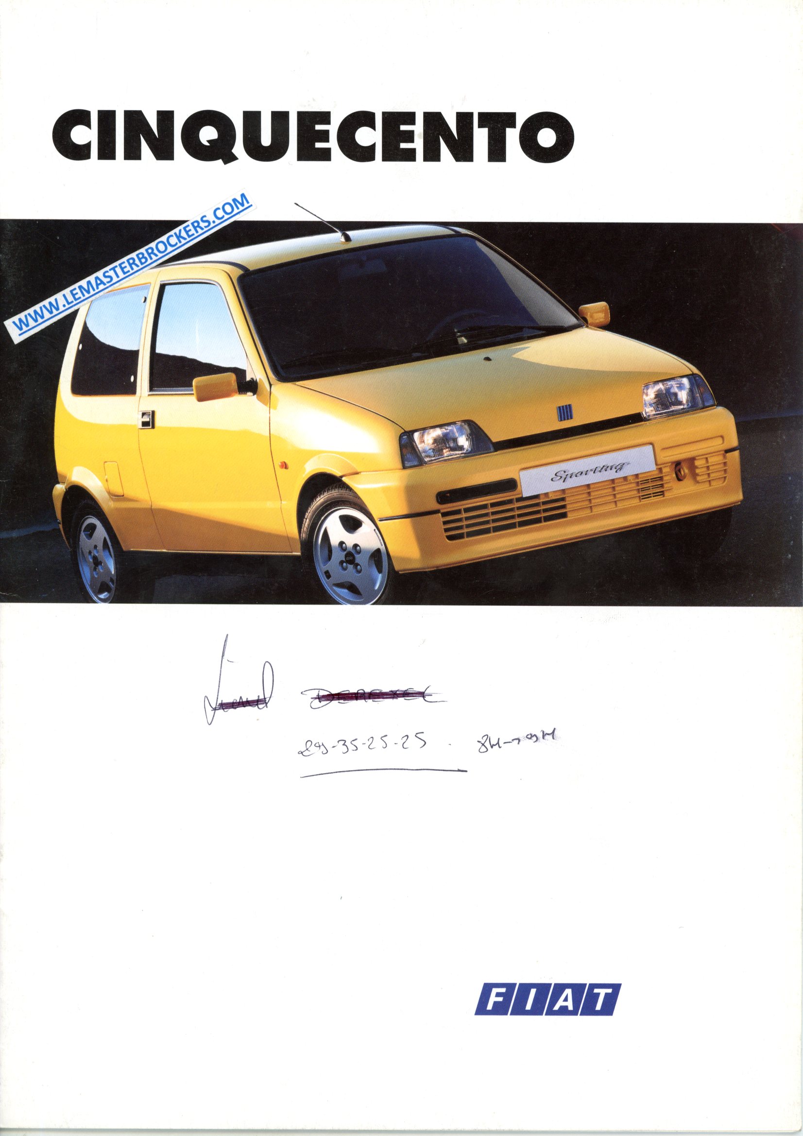 BROCHURE FIAT CINQUECENTO SPORTING S SX CLIM - 1995