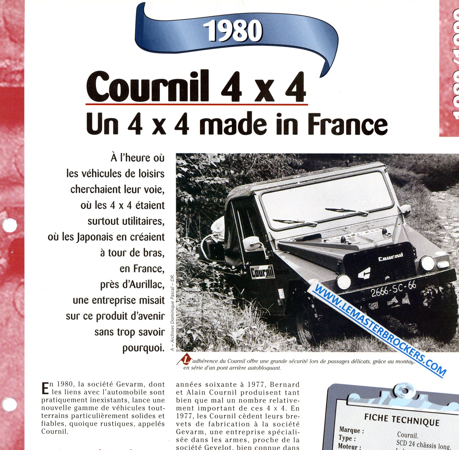 COURNIL 4X4 MADE IN FRANCE - FICHE AUTO SDC 24 CHASSIS LONG COURNIL