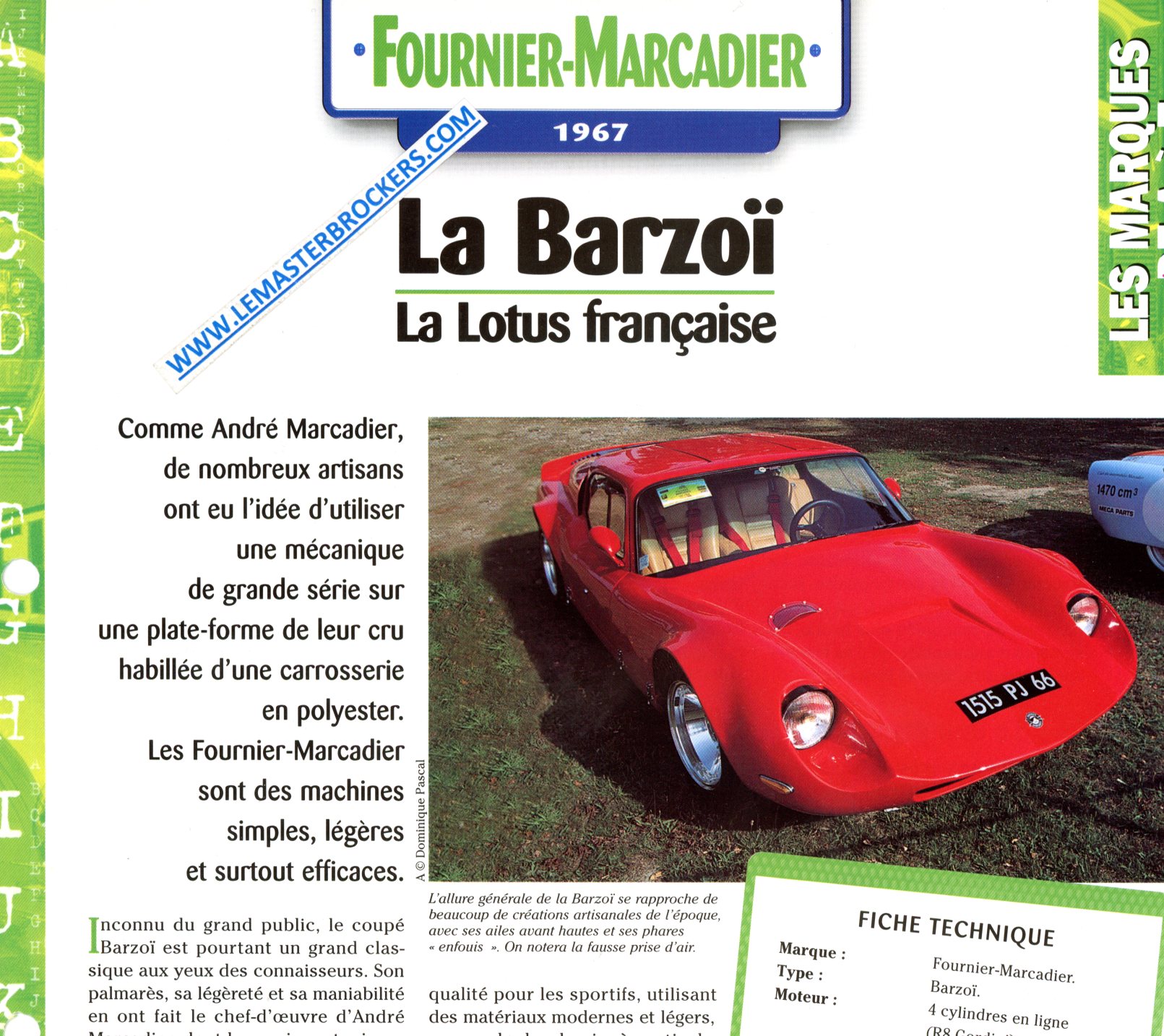 FOURNIER MARCADIER BARZOÏ - FICHE AUTO - ATELIER ANDRE MARCADIER