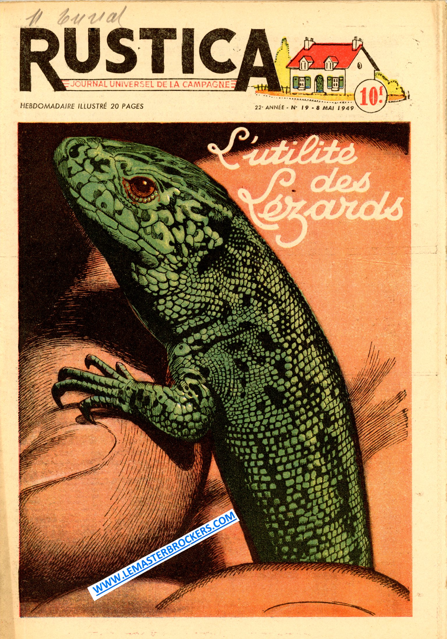 RUSTICA N° 19 - 8 MAI 1949 - LES LEZARDS