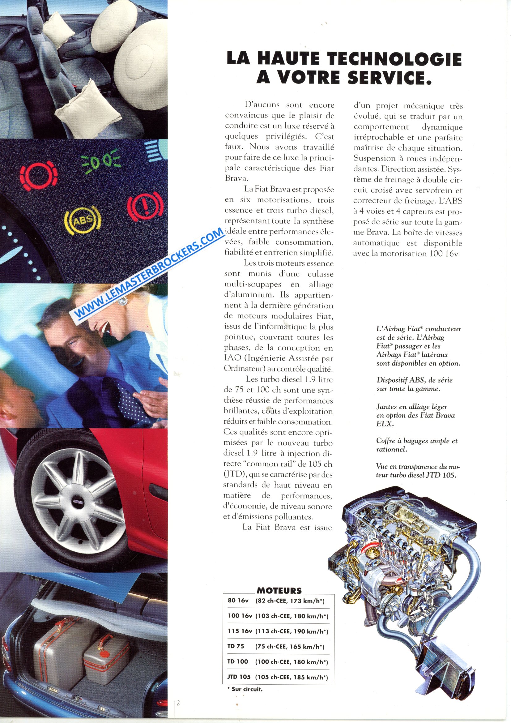 BROCHURE FIAT BRAVA 80 100 115 16v TD75 TD100 JTD105