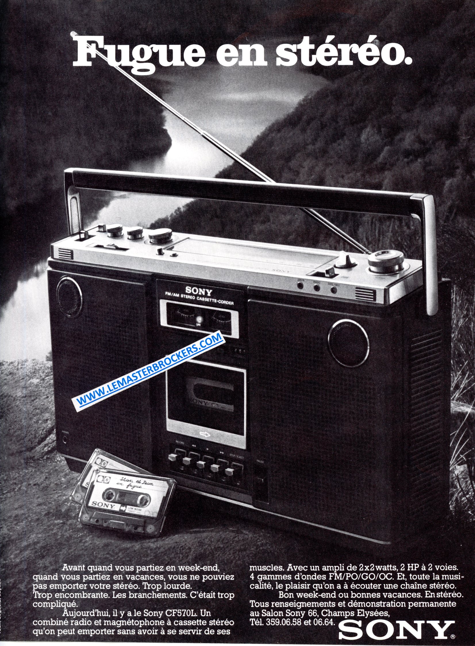 1977 SONY CF570L RADIO MAGNETOPHONE PUBLICITE - ADVERTISEMENT SONY 1977