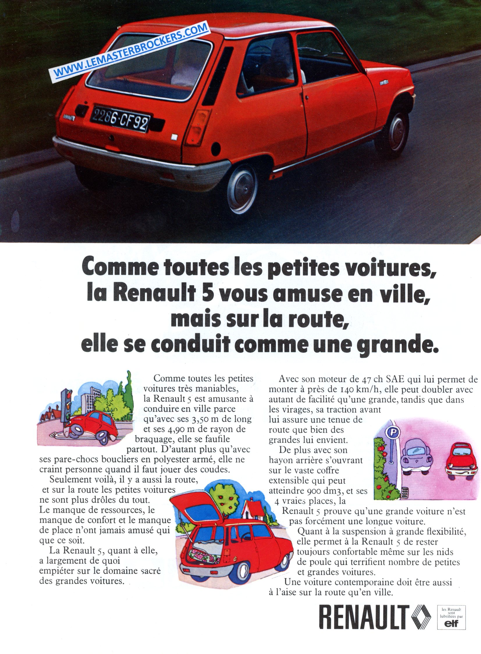 PUBLICITE RENAULT 5 - CAR ADVERTISEMENT 1978