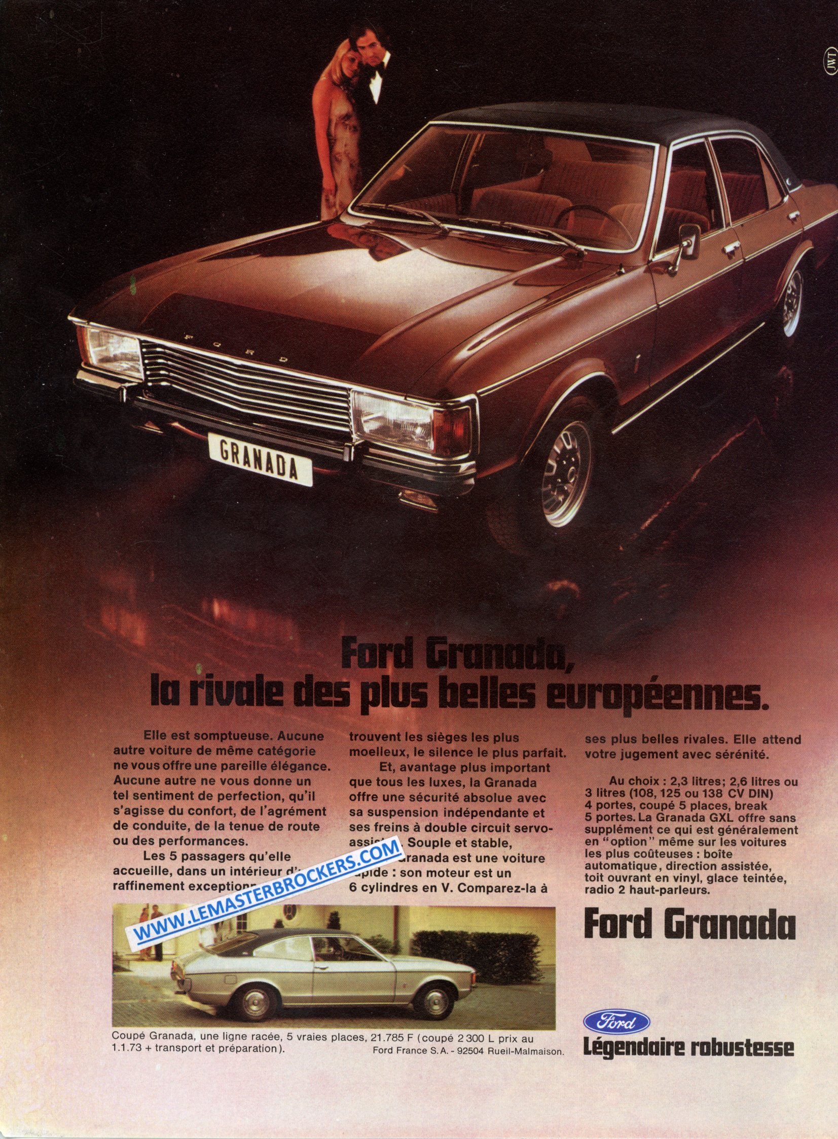 PUBLICITE FORD GRANADA - CAR ADVERTISEMENT 1973