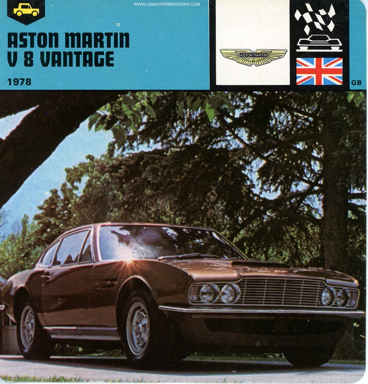 FICHE AUTO ASTON MARTIN V8 VANTAGE-CARS-CARD-LEMASTERBROCKERS