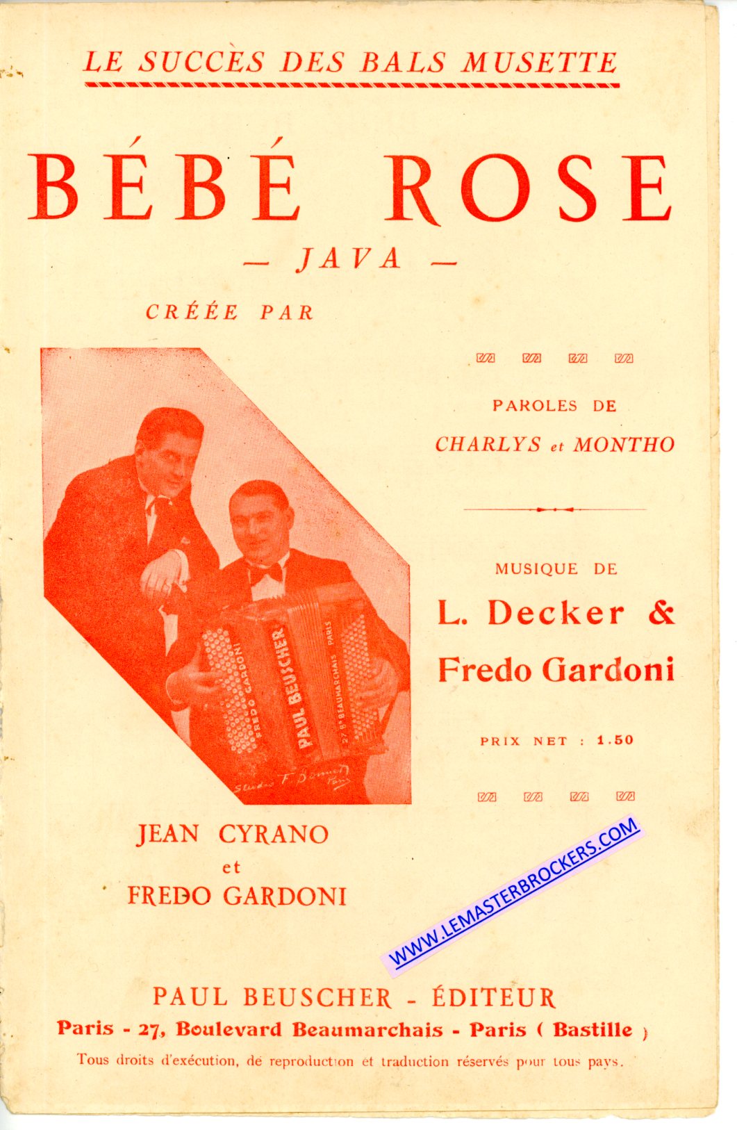 LE SUCCES DES BALS MUSETTE BEBE ROSE - PAUL BEUSCHER
