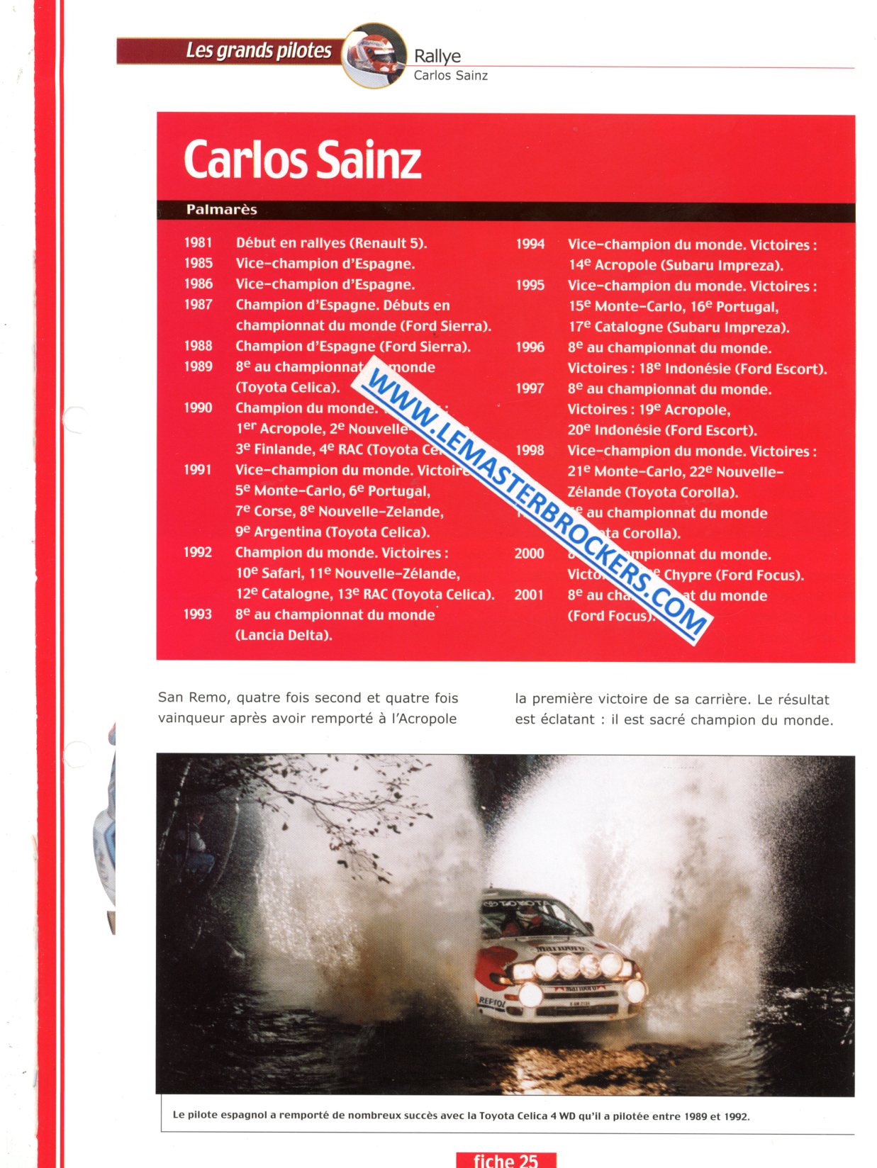 FICHE PILOTE CARLOS SAINZ