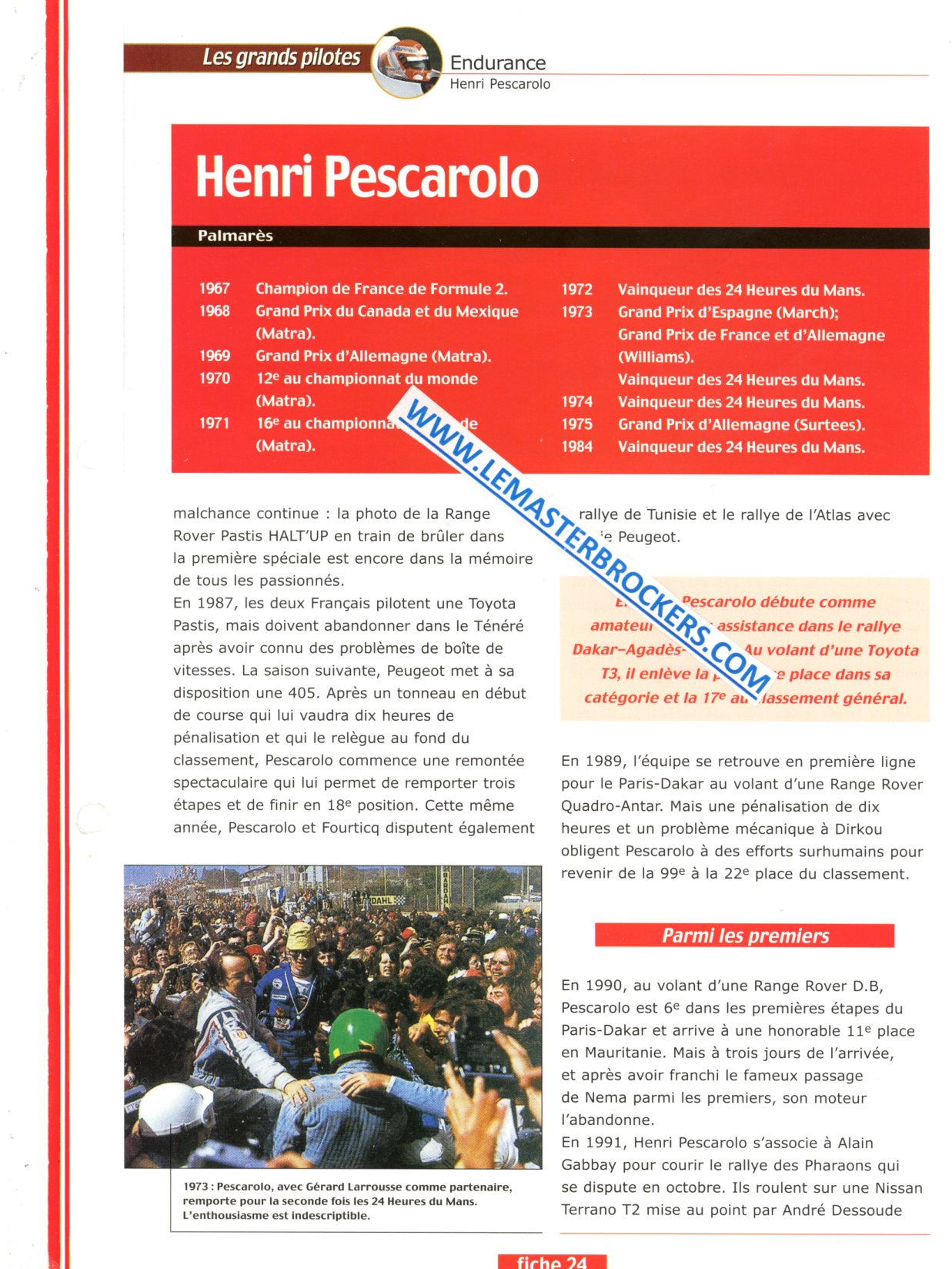 FICHE PILOTE HENRI PRESCAROLO