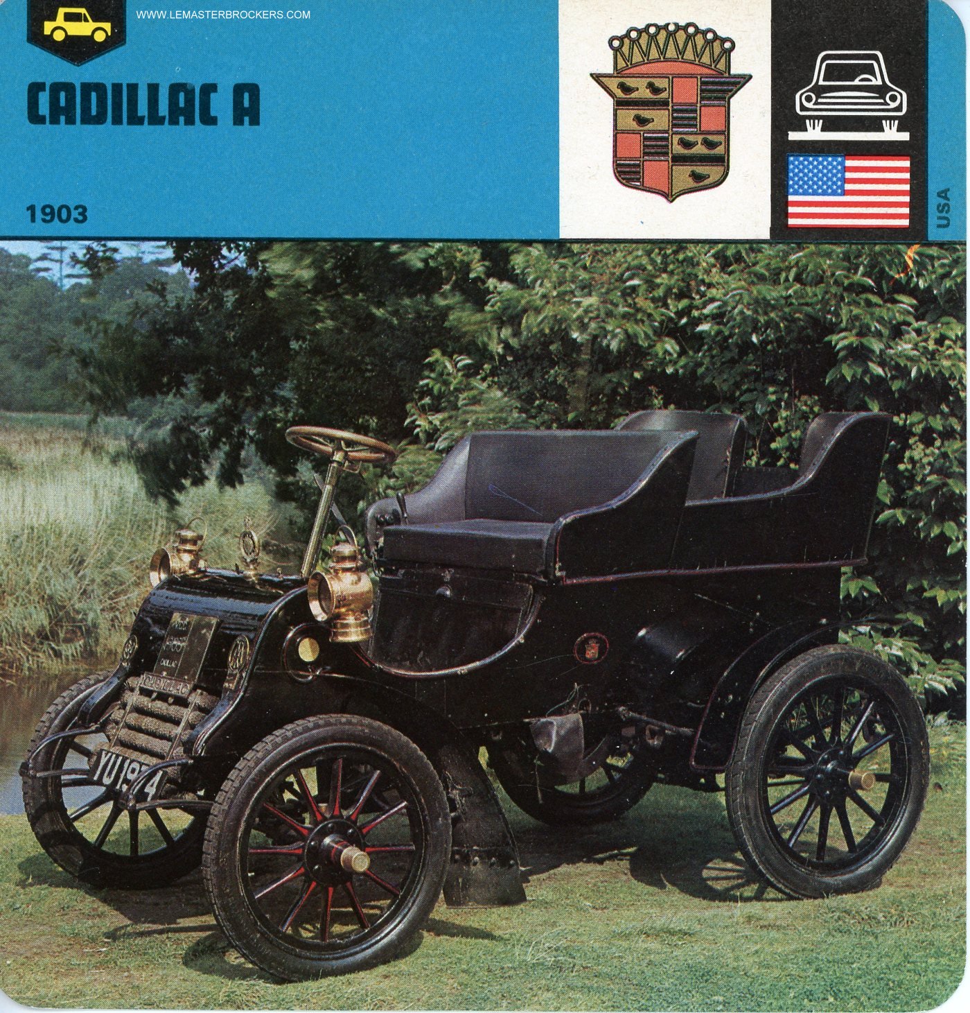 FICHE AUTO PHOTO CADILLAC-CARS-CARD-LEMASTERBROCKERS-
