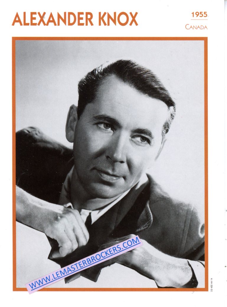 ALEXANDRE KNOX 1955 - CARTE FICHE PORTRAIT DE STAR