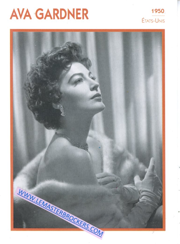 FICHE AVA GARDNER - 1950