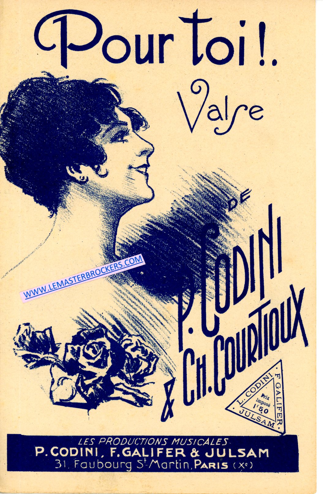 PARTITION POUR TOI VALSE DE P CODINI