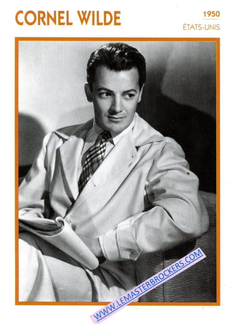 FICHE CORNEL WILDE 1950