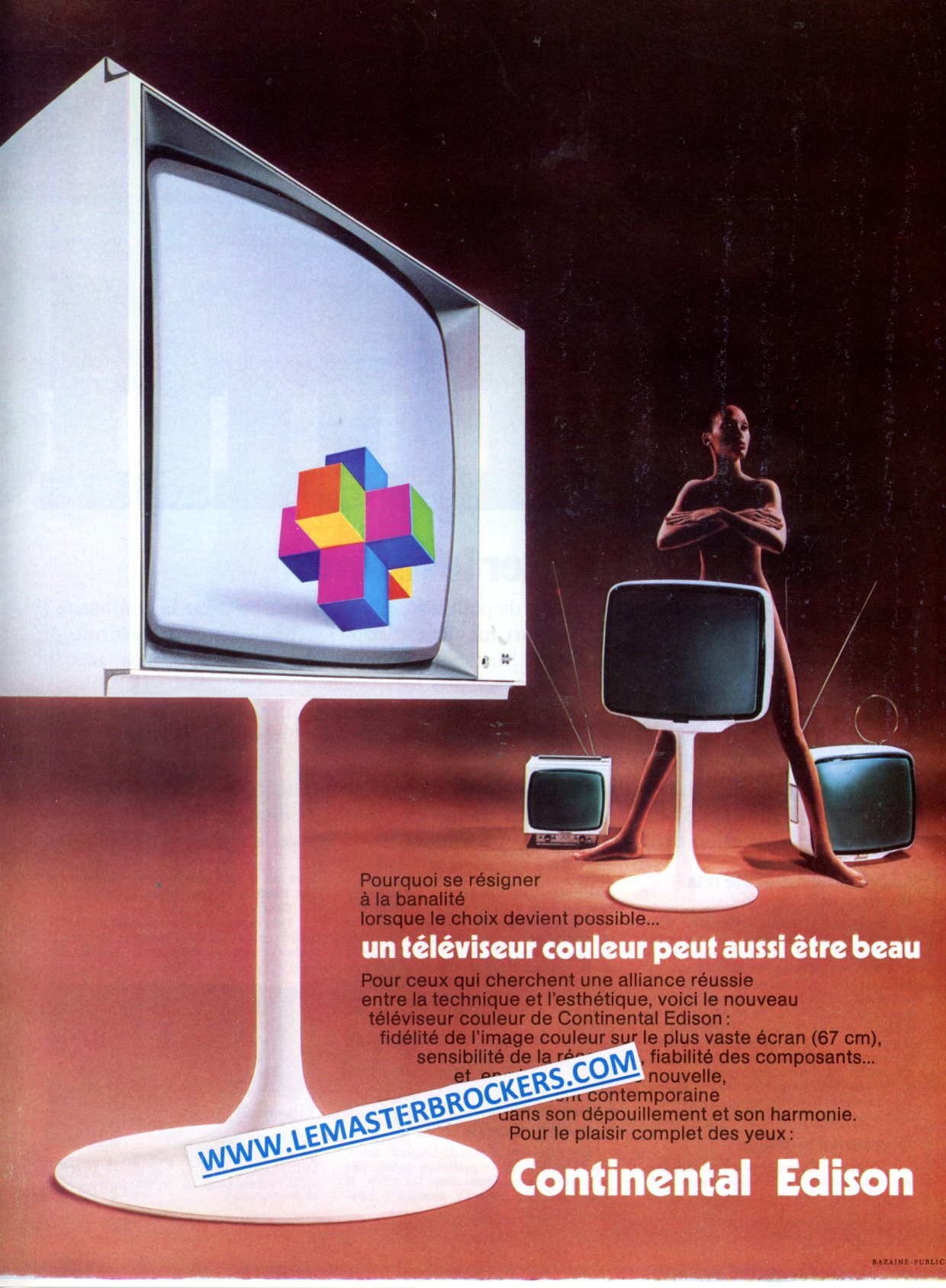 PUBLICITÉ CONTINENTAL EDISON TÉLÉVISEUR COULEUR - ADVERTISING 1973