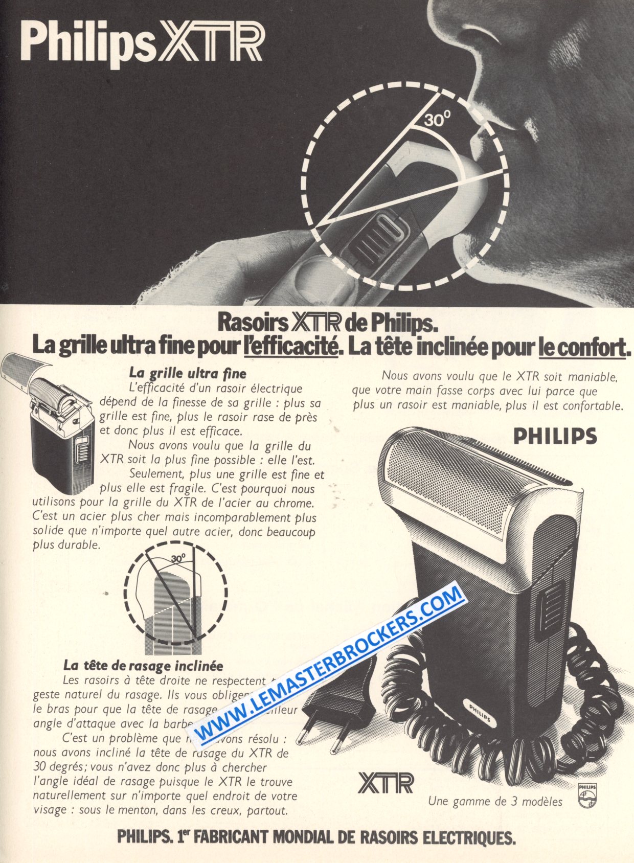 PUBLICITÉ RASOIRS PHILIPS XTR - ADVERTISING 1974