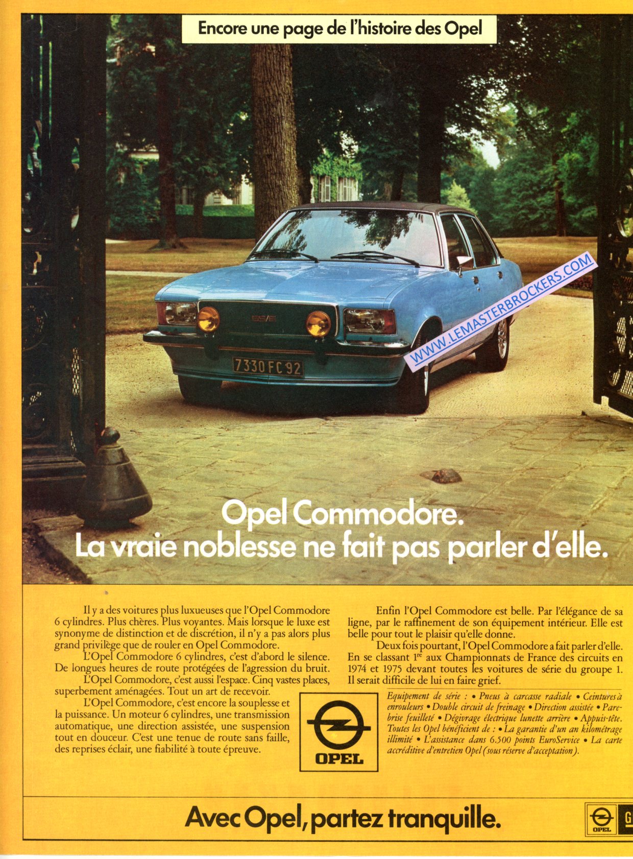 PUBLICITÉ OPEL COMMODORE - ADVERTISING 1976