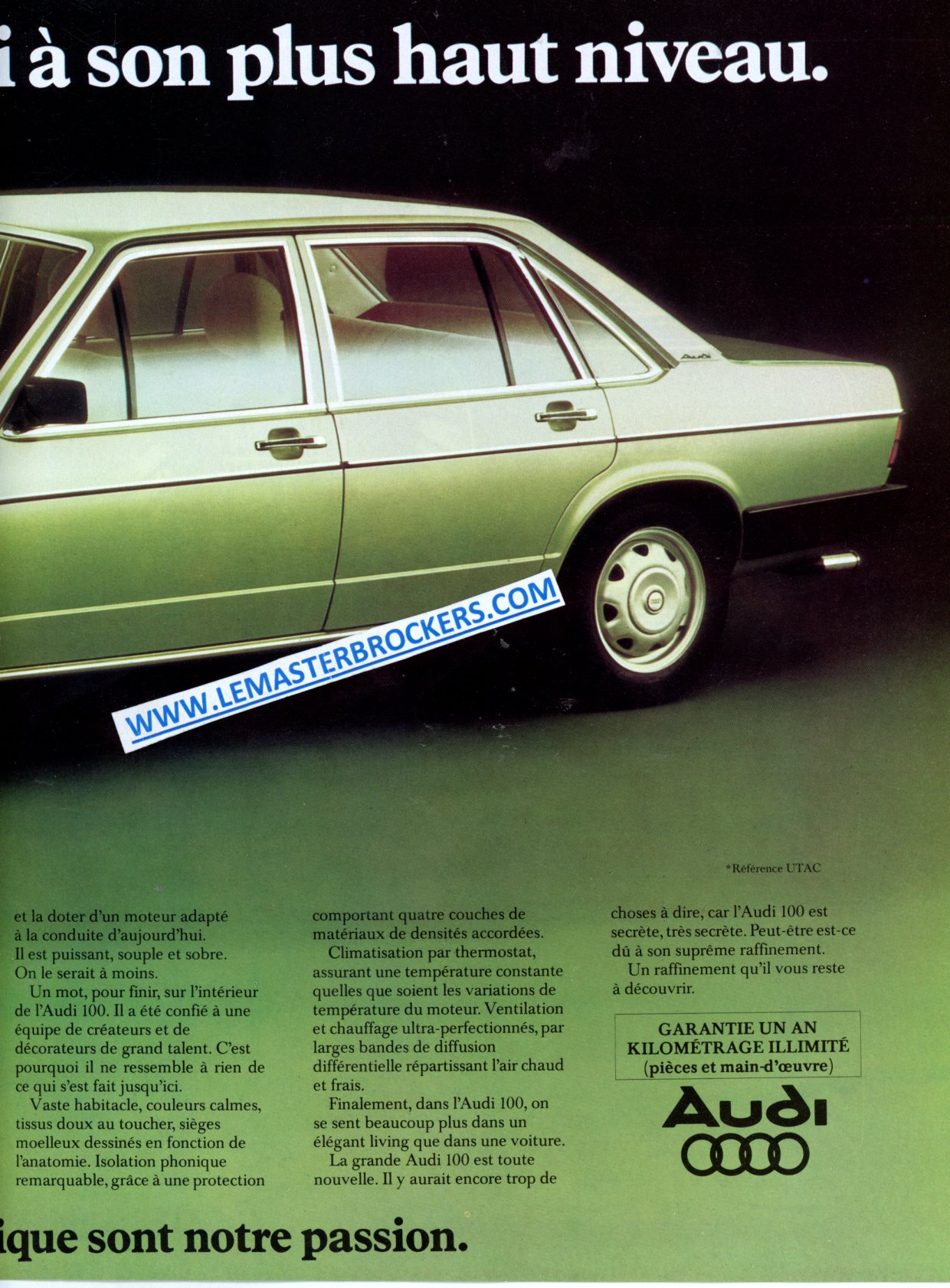 PUBLICITÉ AUDI 100 GLS - ADVERTISING 1976