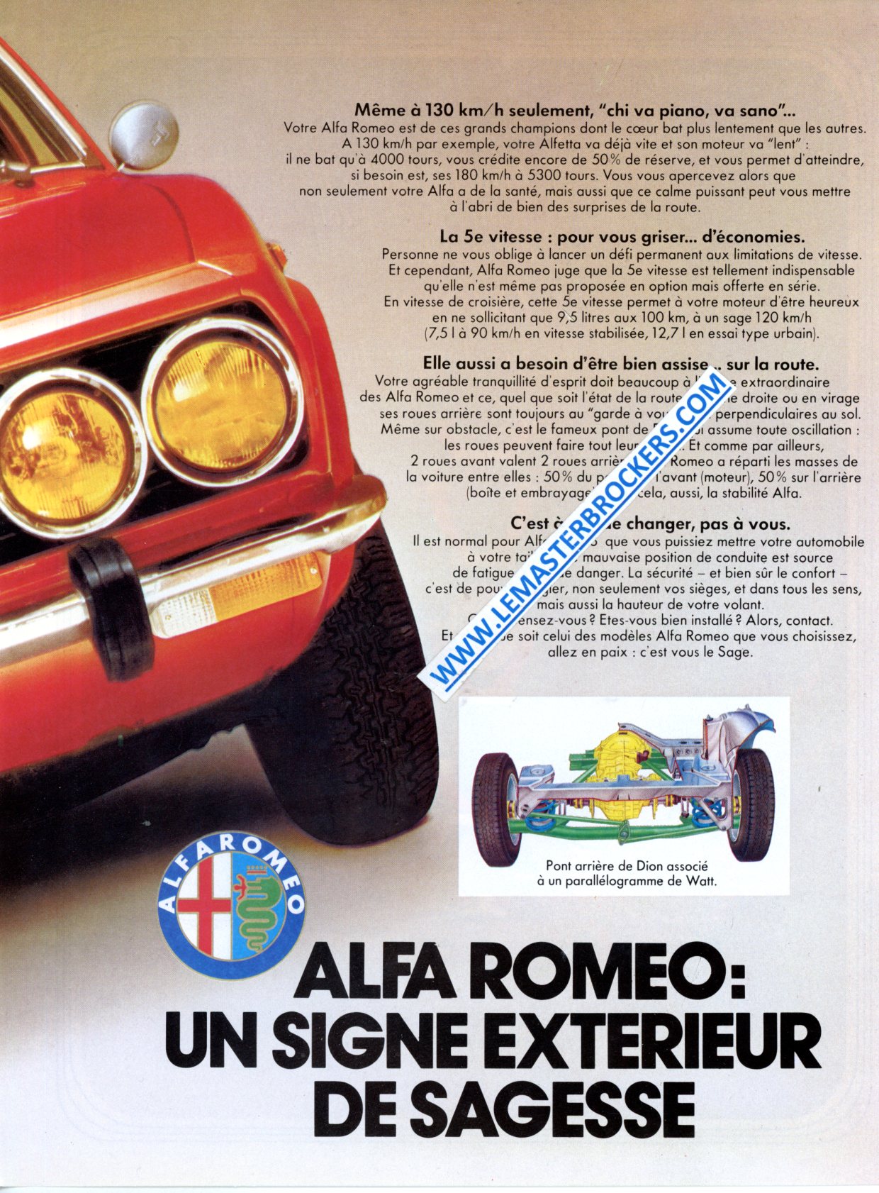 PUBLICITÉ ALFA ROMEO ALFETTA 1.8 - ADVERTISING 1977