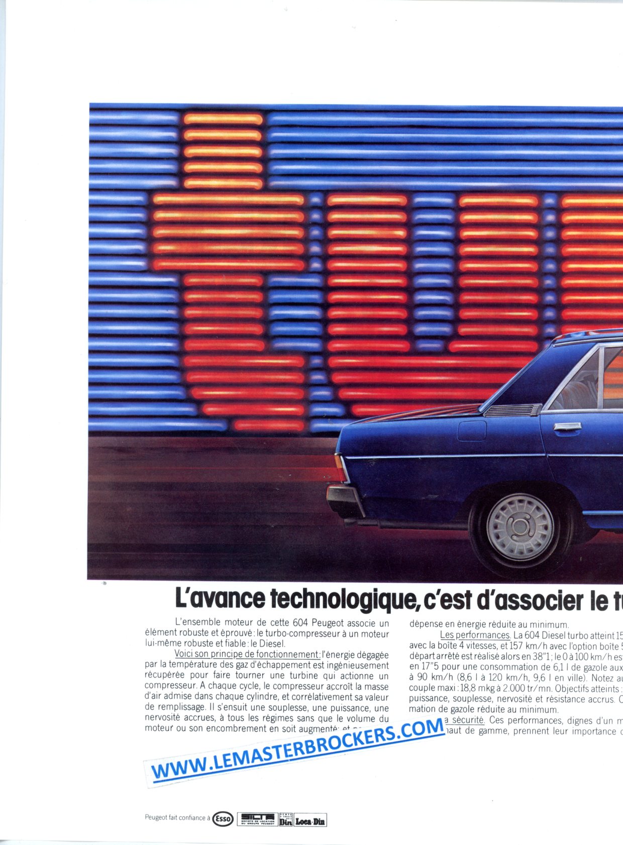 PUBLICITÉ PEUGEOT 604 TURBO DIESEL - ADVERTISING 1979
