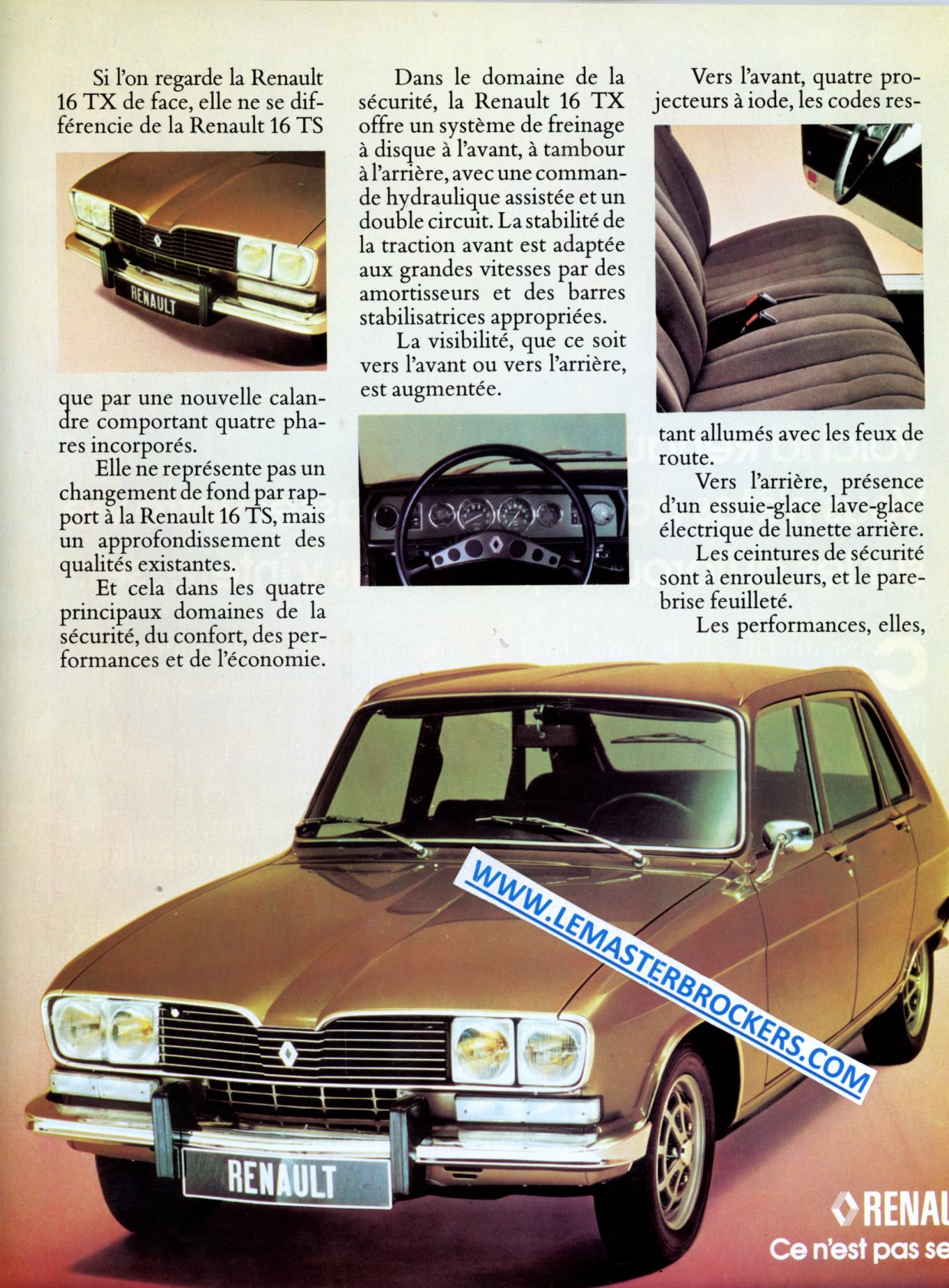 PUBLICITÉ RENAULT 16 TX R16TX - ADVERTISING 1973
