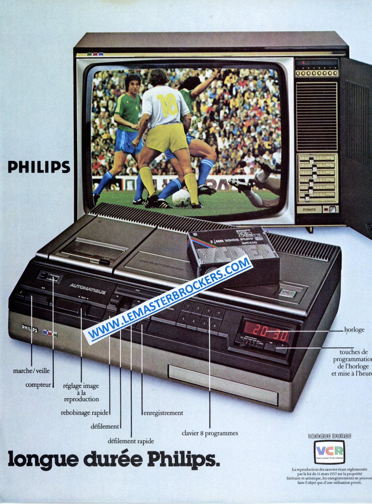 PUBLICITÉ PHILIPS MAGNÉTOSCOPE VCR - ADVERTISING 1979