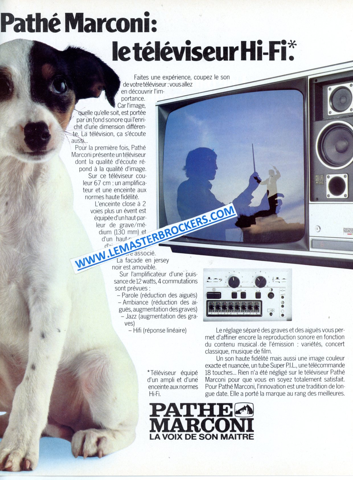 PUBLICITÉ PATHÉ MARCONI TÉLÉVISEUR HI-FI - ADVERTISING 1978