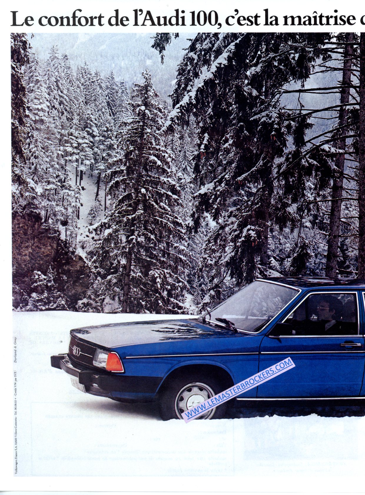 PUBLICITÉ AUDI 100 MOTEUR 1600 2000 2200 - ADVERTISING 1978