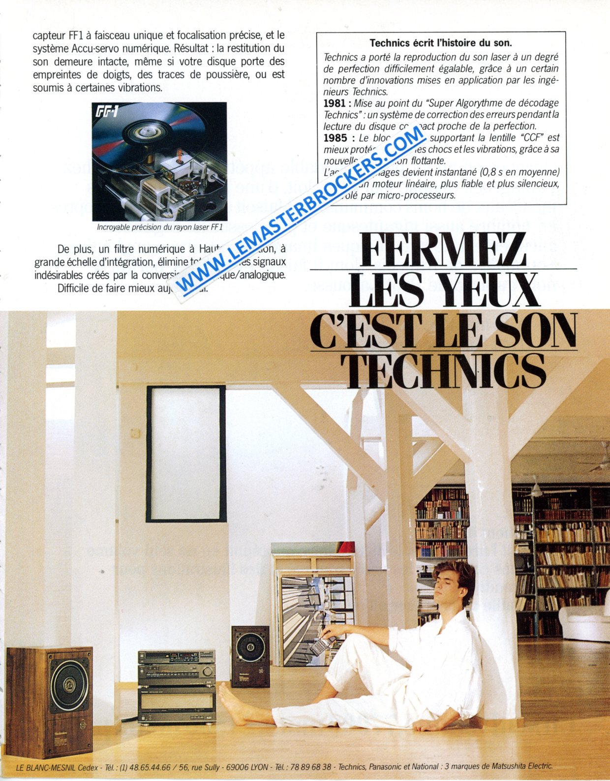 PUBLICITÉ PLATINE TECHNICS SL-P 20 110 210 310 - ADVERTISING 1986