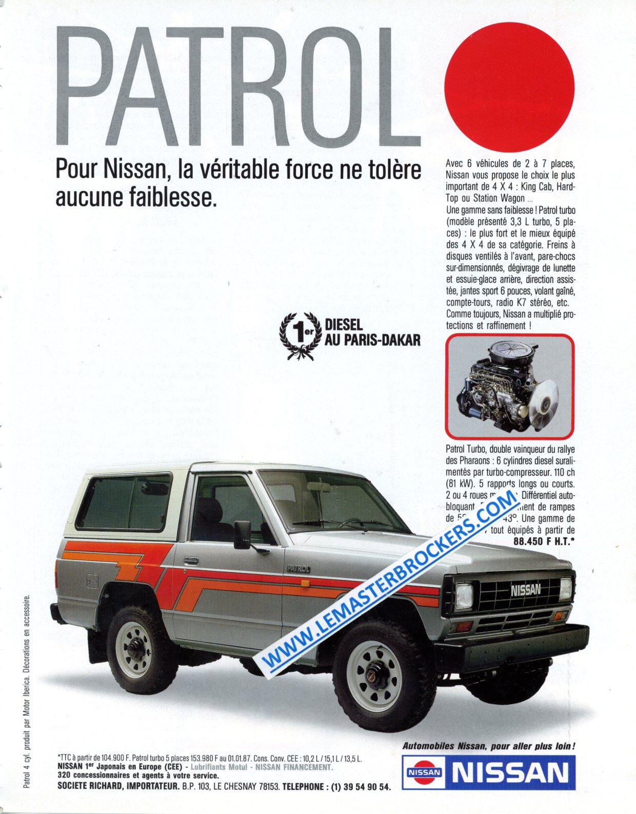 PUBLICITÉ NISSAN PATROL GR 4X4 - ADVERTISING 1986