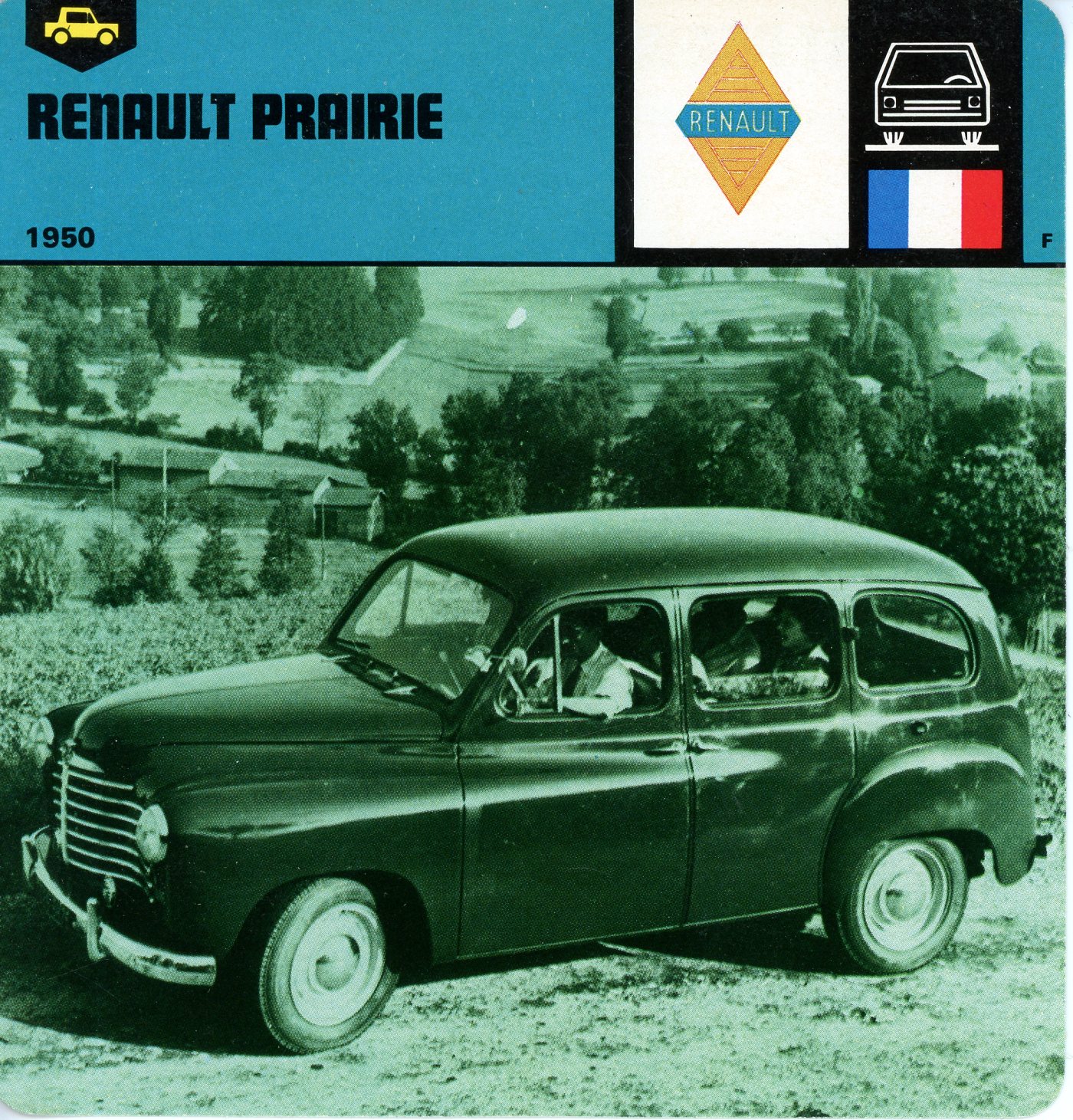 FICHE AUTO RENAULT PRAIRIE 1950