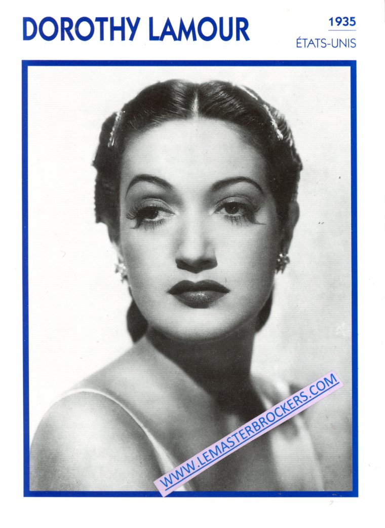 FICHE DOROTHY LAMOUR 1935 - CARD MOVIE