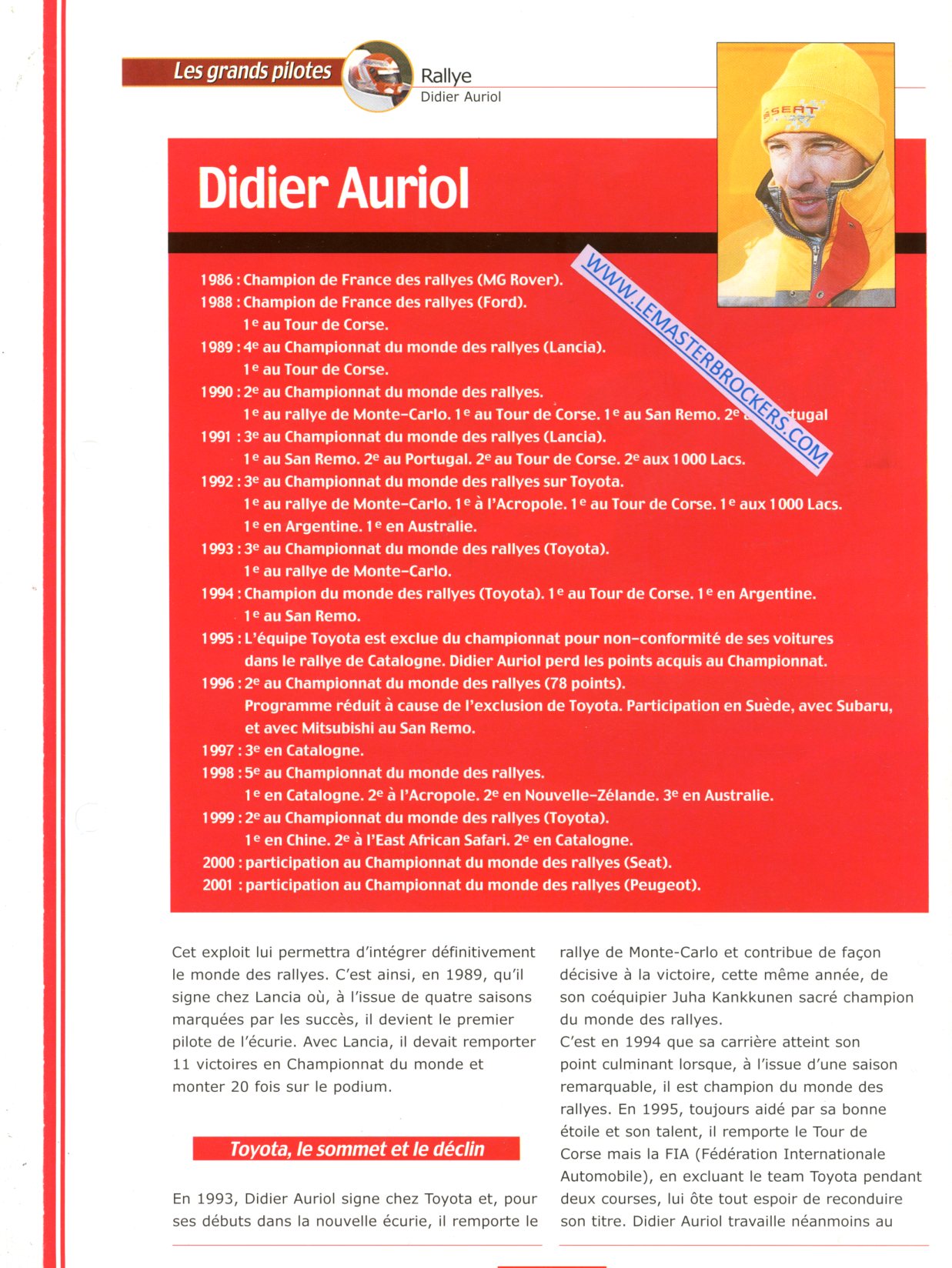 FICHE PILOTE DIDIER AURIOL