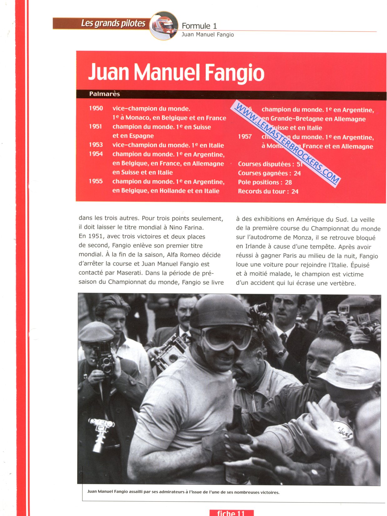 FICHE PILOTE JUAN MANUEL FANGIO