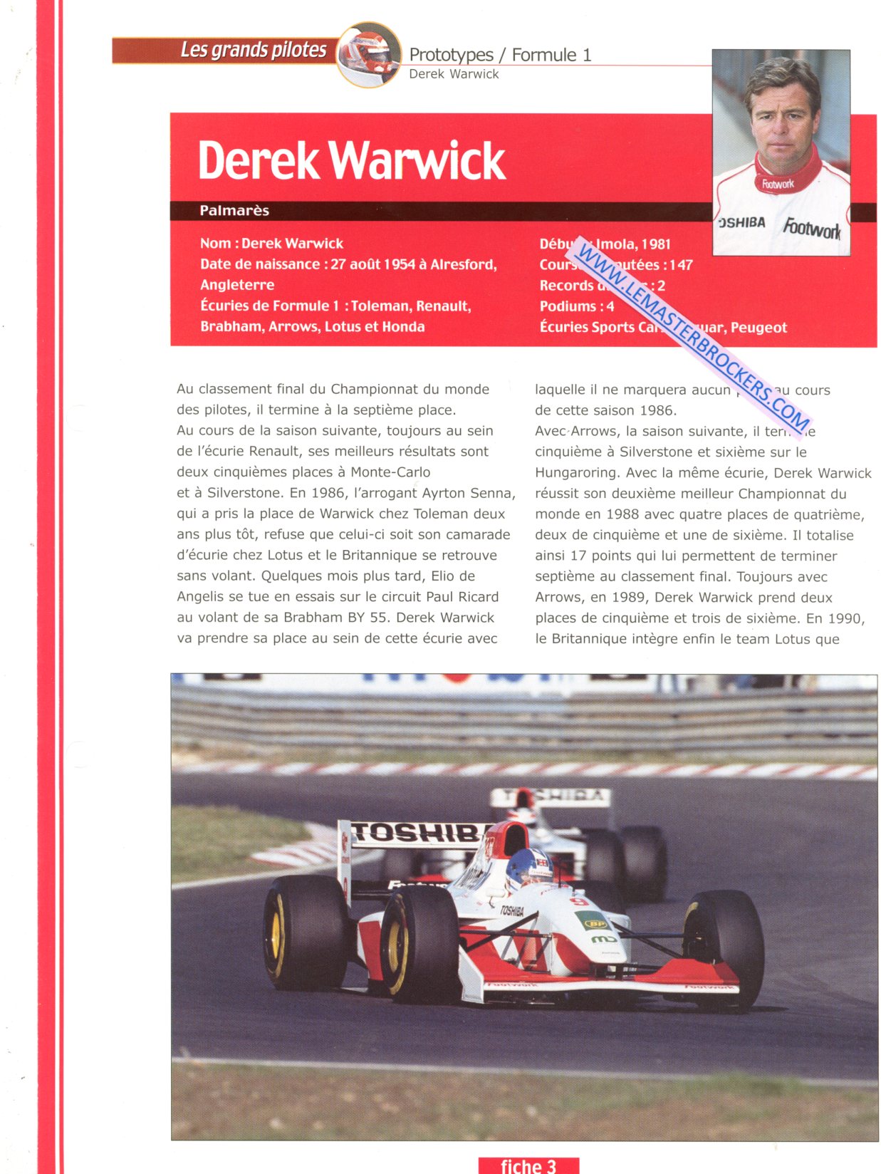 FICHE PILOTE DEREK WARWICK