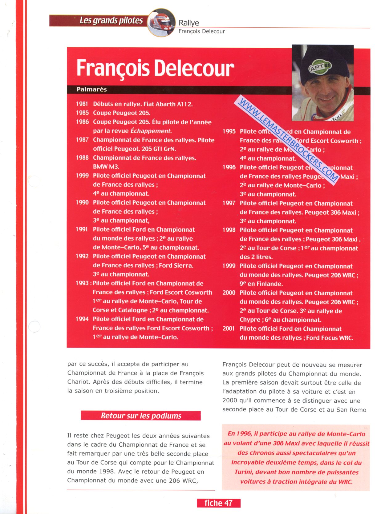 FICHE PILOTE FRANÇOIS DELECOUR