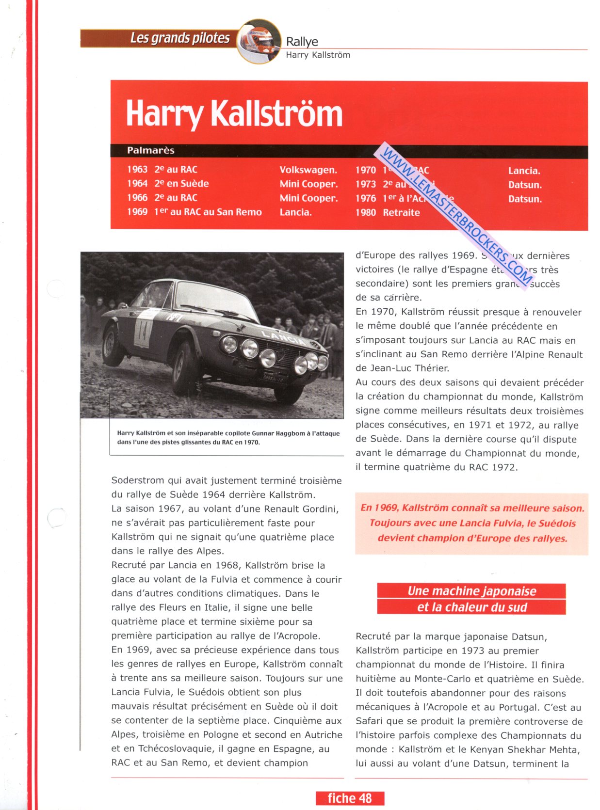 FICHE PILOTE HARRY KALLSTRÖM