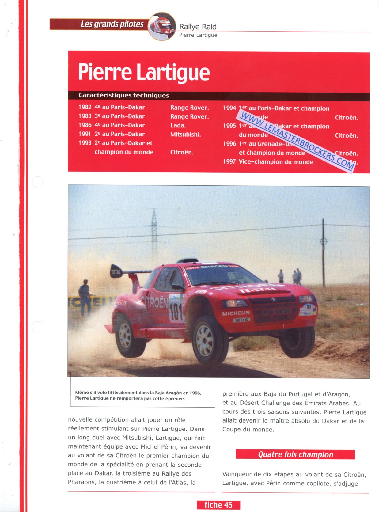 FICHE PILOTE PIERRE LARTIGUE
