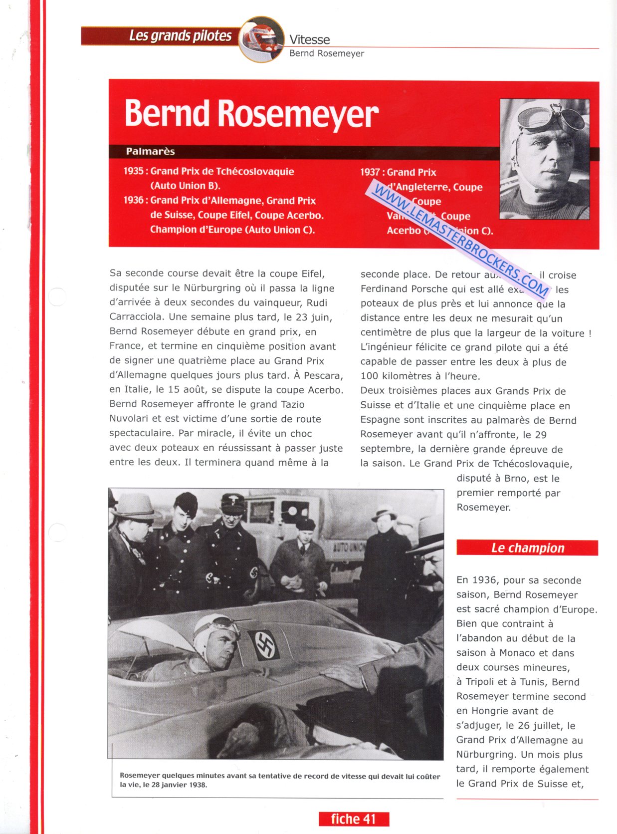 FICHE PILOTE BERND ROSEMEYER