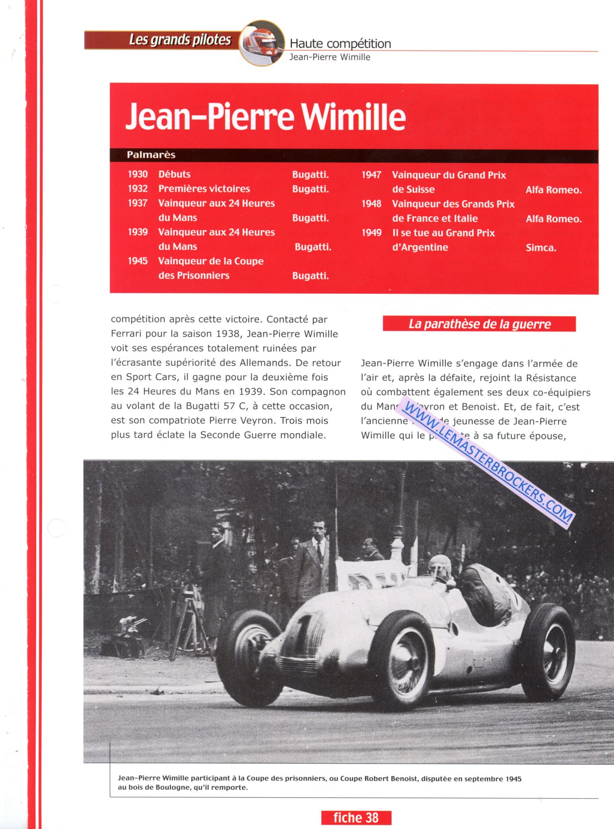 FICHE PILOTE  JEAN-PIERRE WIMILLE