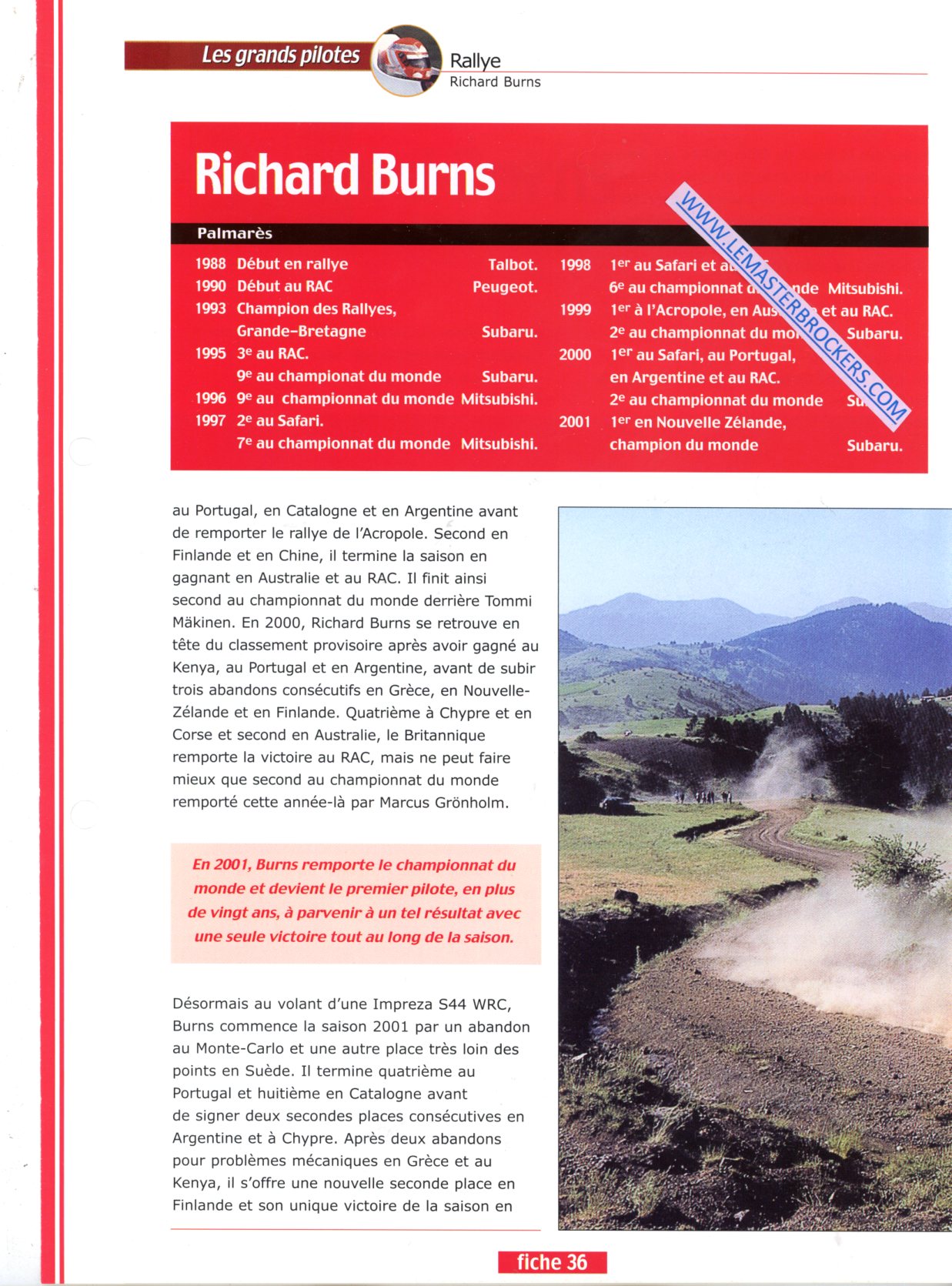 FICHE PILOTE RICHARD BURNS